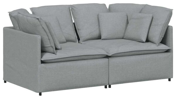 Modulární pohovka s polštáři textil světle šedá 3321237