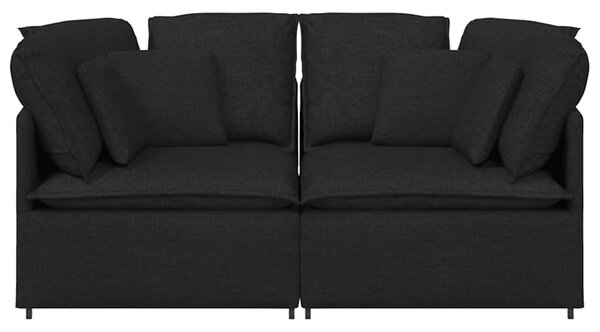 Modulární pohovka s polštáři textil černá 3321239