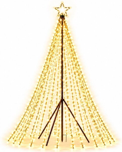 Svítící vánoční stromek 4 m 2000 LED IP44 SPRINGOS CL4164 teplá bílá