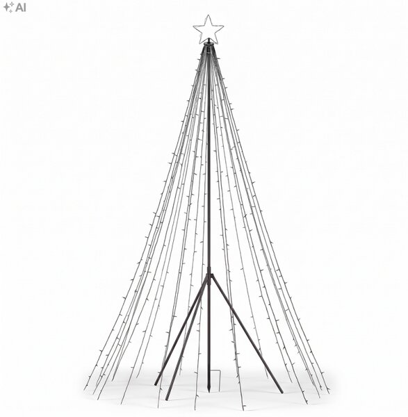 Svítící vánoční stromek 4 m 450 LED IP44 SPRINGOS CL4167 teplá bílá