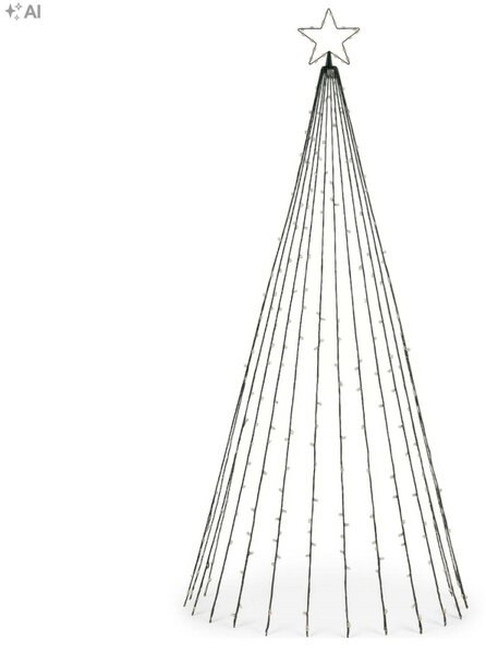 Svítící vánoční stromek 8 m 480 LED IP44 SPRINGOS CL4166 teplá bílá