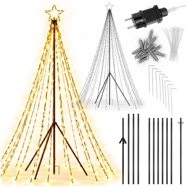 Svítící vánoční stromek 4 m 450 LED IP44 SPRINGOS CL4167 teplá bílá