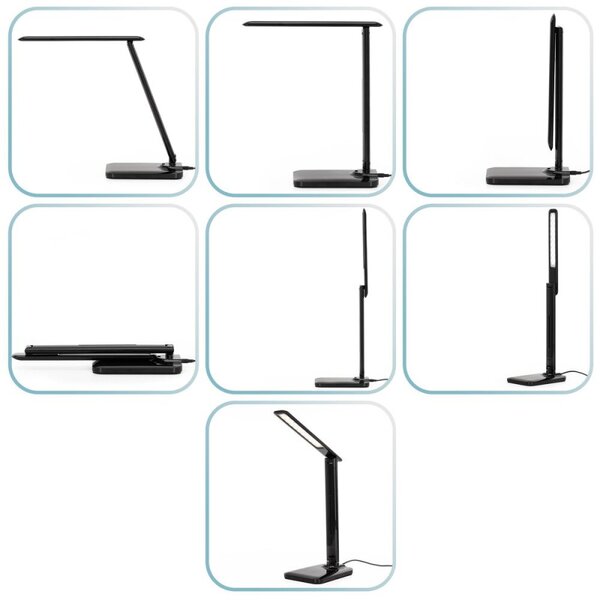 Stolní LED lampa s USB portem SPRINGOS HA7604 černá