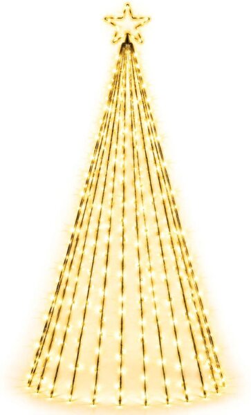 Svítící vánoční stromek 8 m 480 LED IP44 SPRINGOS CL4166 teplá bílá