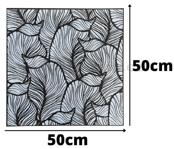 3D panel 0001, rozměr 50 cm x 50 cm, listy stříbrné , IMPOL TRADE