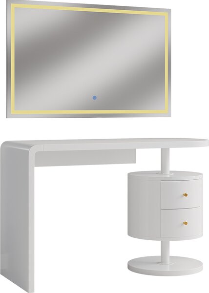 Toaletní stolek Vicco Lara Bílá 120 cm se zrcadlem LED, Model 41558