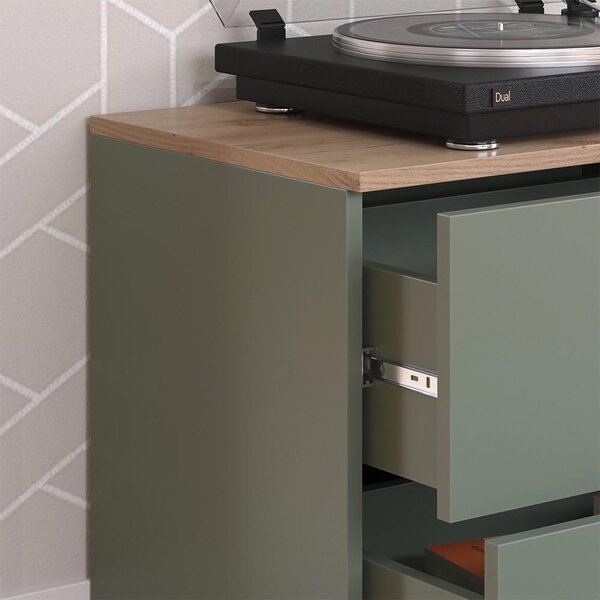 Kredenc Vicco Wido Zelená 60 x 50 cm se 2 zásuvkami, Model 56607