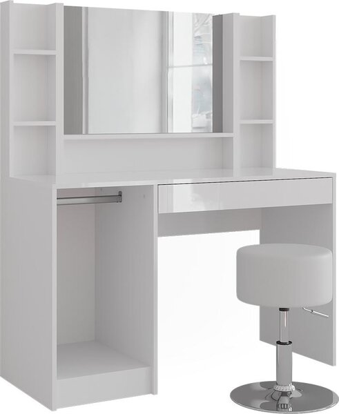 Toaletní stolek Vicco Sherry Bílá/bílý vysoký lesk 119.8 cm 5 dílů, Model 57592