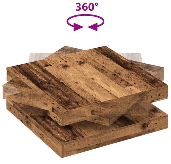 Konferenční stolek otočný o 360º old wood 90x90x34,5 cm 3321358