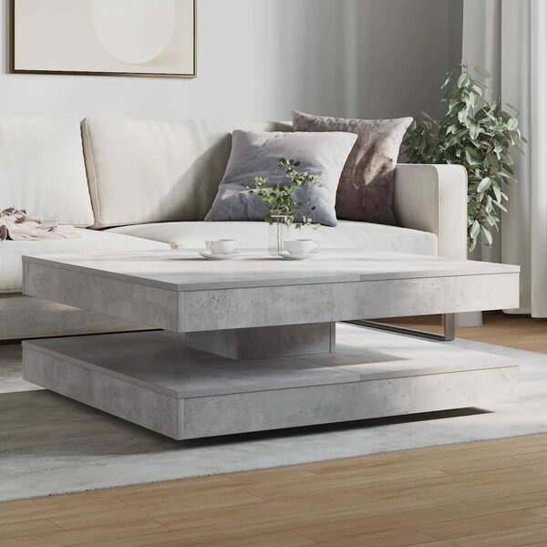 Konferenční stolek otočný o 360º betonově šedý 90x90x34,5 cm 3321354