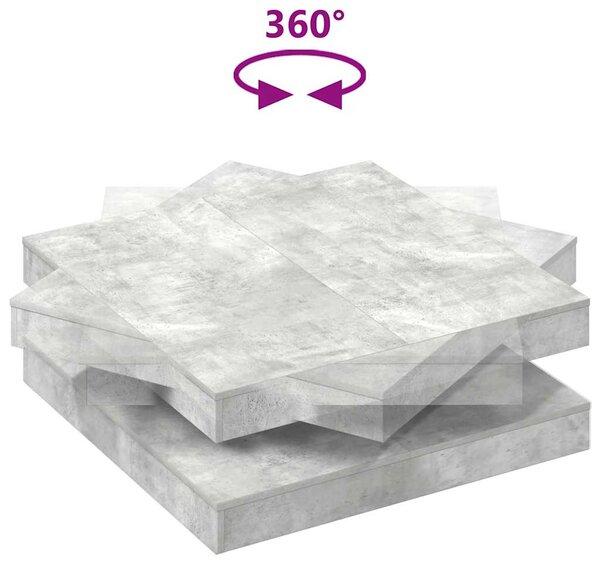 Konferenční stolek otočný o 360º betonově šedý 90x90x34,5 cm 3321354
