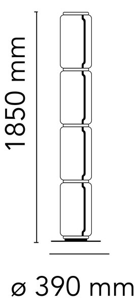 Flos Noctambule LED stojací skleněné svítidlo 3500mm