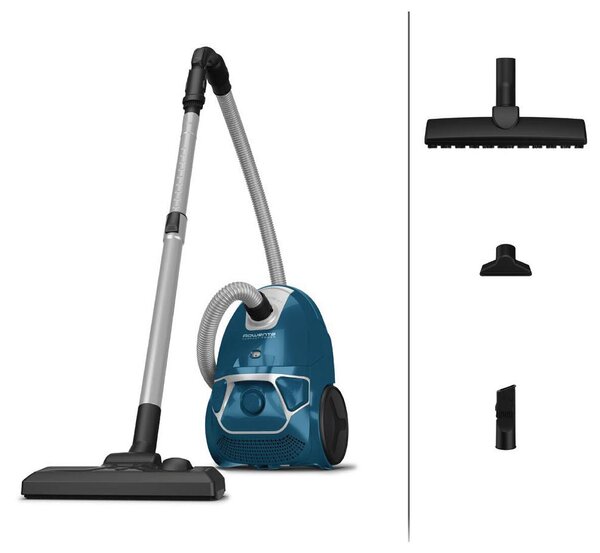Compact Power 900W Parquet Sáčkový vysavač, stříbrná/modrá ROWENTA RO3950EA