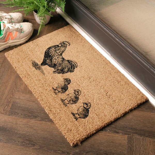 Rohožka z kokosového vlákna 40x60 cm Chickens and Chicks – Artsy Doormats