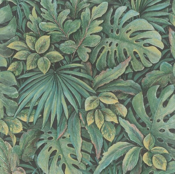 Vliesové tapety na zeď Botanica 33304, rozměr 10,05 m x 0,53 m, listy monstery zelené, MARBURG
