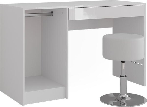 Toaletní stolek Vicco Sherry Bílá/bílý vysoký lesk 119.8 cm se stolicí, Model 57588