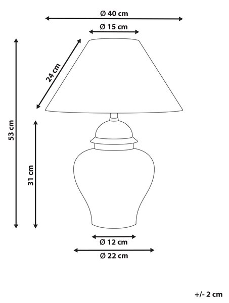 Stolní lampa SORRAIA Porcelán Bílá/Modrá