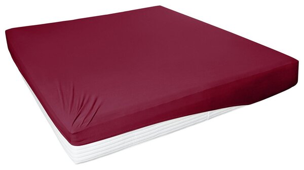 Primera Žerzejové napínací prostěradlo (bordó, 90-100 x 200 cm) (100318222019)