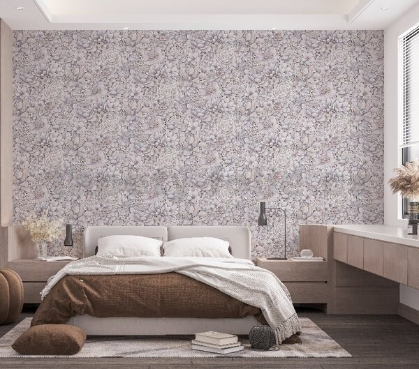 Vliesové tapety na zeď Botanica 33954, rozměr 10,05 m x 0,53 m, květy netřesků růžové, MARBURG