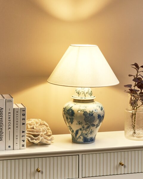 Stolní lampa SORRAIA Porcelán Bílá/Modrá
