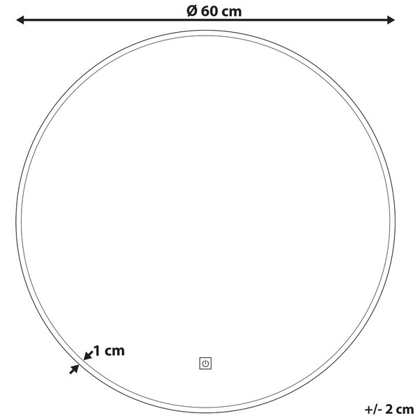 LED koupelnové zrcadlo CALLAC 60 cm 60 cm Stříbrná