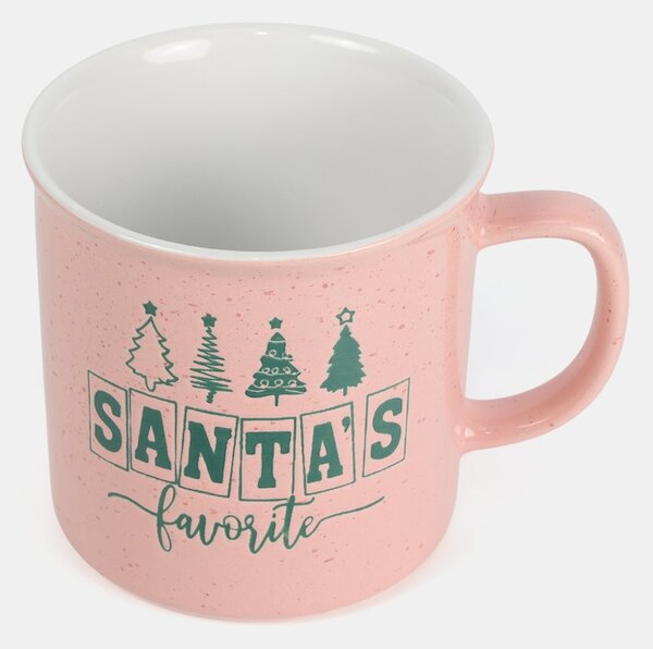 Sinsay - Vánoční hrnek s nápisem „Santa’s Favorite“ - pastelová růžová