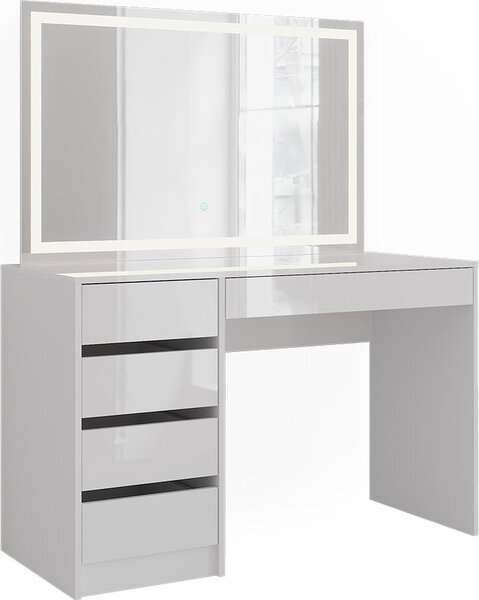 Toaletní stolek Vicco Sherry Bílá/bílý vysoký lesk 119.8 cm s LED zrcadlem, Model 57602