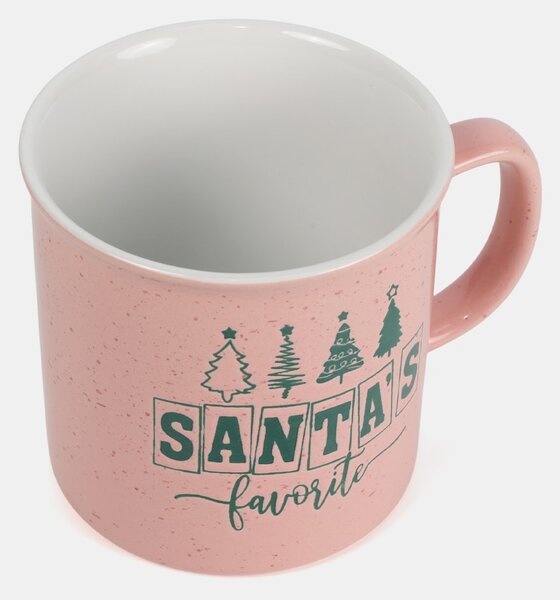 Sinsay - Vánoční hrnek s nápisem „Santa’s Favorite“ - pastelová růžová