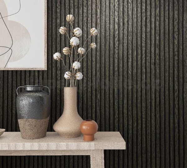 Vliesové tapety na zeď Botanica 33961, rozměr 10,05 m x 0,53 m, obkladové panely dub šedo-černý, MARBURG
