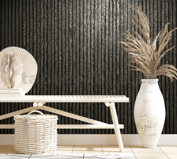 Vliesové tapety na zeď Botanica 33961, rozměr 10,05 m x 0,53 m, obkladové panely dub šedo-černý, MARBURG