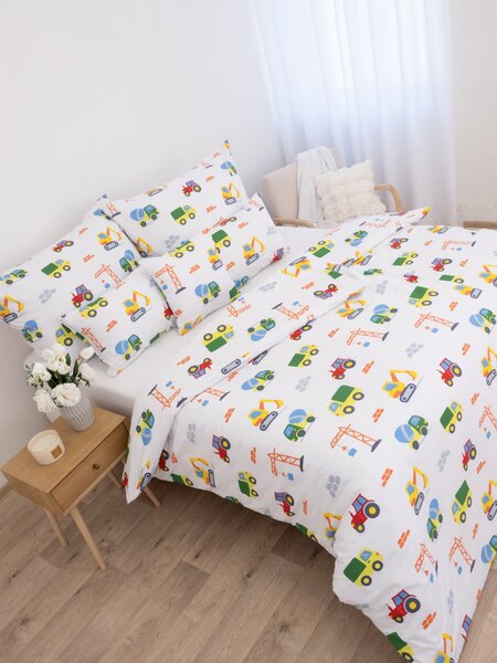 MK Lůžkoviny Bavlněné povlečení Renforcé - Auta 140 × 200 cm, 70 x 90 cm