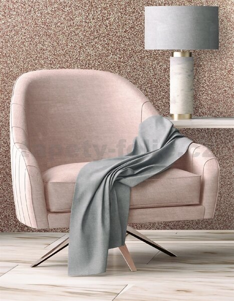 Vliesové tapety na zeď Loft M41505, rozměr 10,05 m x 0,53 m, metalický glitter v odstínu růžového zlata, UGÉPA