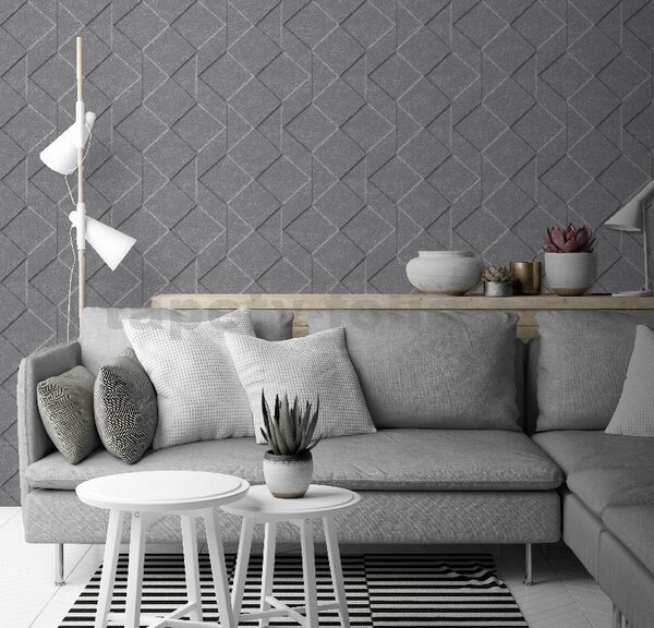 Vliesové tapety na zeď Loft M41409, rozměr 10,05 m x 0,53 m, 3D beton šedý, UGÉPA