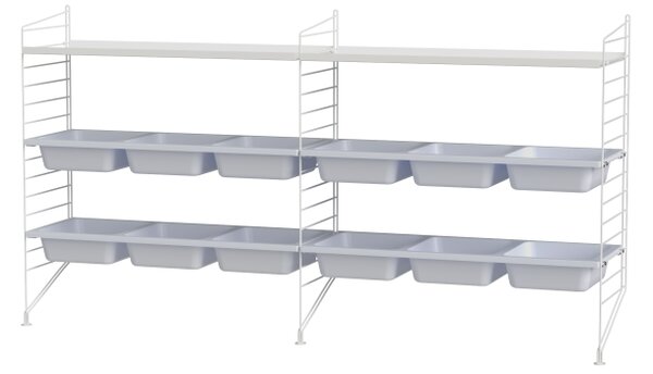 String sestava, Dřevěné prvky bílá, Kovové prvky bílá String