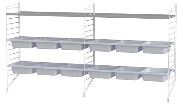 String sestava, Dřevěné prvky bílá, Kovové prvky bílá String