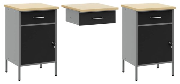Pracovní skříň se zásuvkou 8 ks Černá Inženýrské dřevo a ocel 3321452