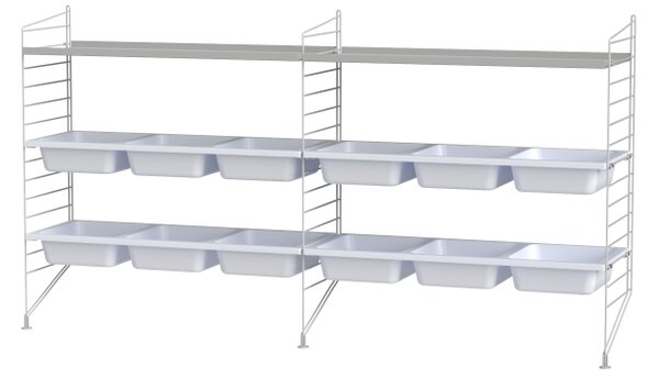 String sestava, Dřevěné prvky bílá, Kovové prvky bílá String