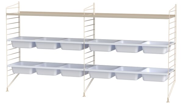 String sestava, Dřevěné prvky bílá, Kovové prvky bílá String