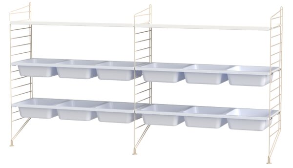 String sestava, Dřevěné prvky bílá, Kovové prvky bílá String