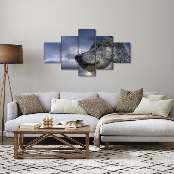 Obraz - Vlčí hlava (125x70 cm)