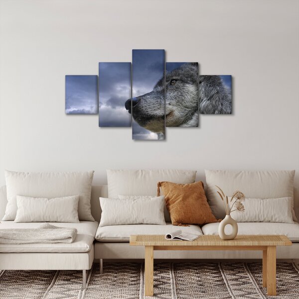 Obraz - Vlčí hlava (125x70 cm)