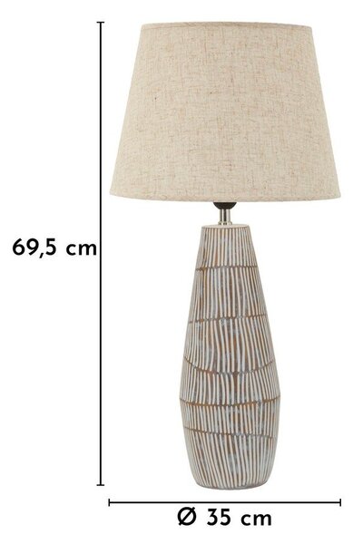 Krémová stolní lampa s textilním stínidlem (výška 69,5 cm) Hanoi – Mauro Ferretti