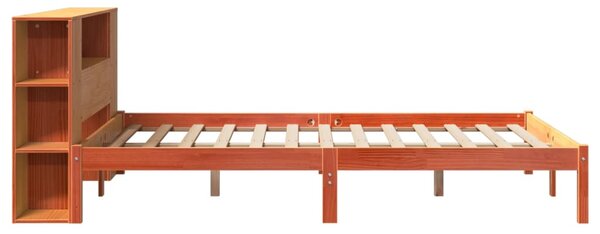 Postel s knihovnou bez matrace 135 x 190 cm masivní borovice 3321551