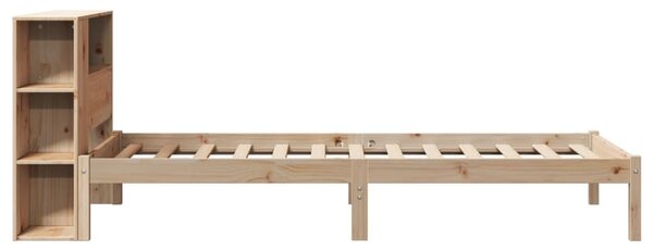 Postel s knihovnou bez matrace 75 x 190 cm masivní borovice 3321559