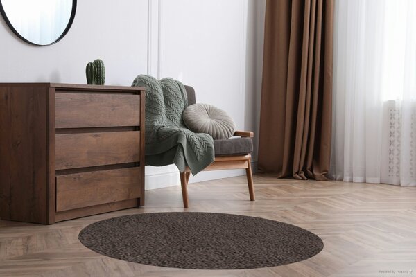 Ayyildiz, Kusový koberec Life Shaggy 1500 taupe kruh, 200x200 (průměr) kruh, hnědá, ložnice