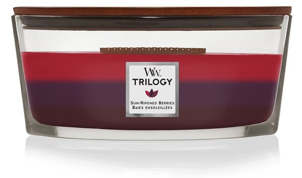 Woodwick Trilogy Sun Ripened Berries svíčka loď