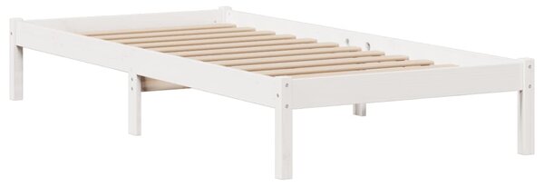 Postel s knihovnou bez matrace bílá 75x190 cm masivní borovice 3321611
