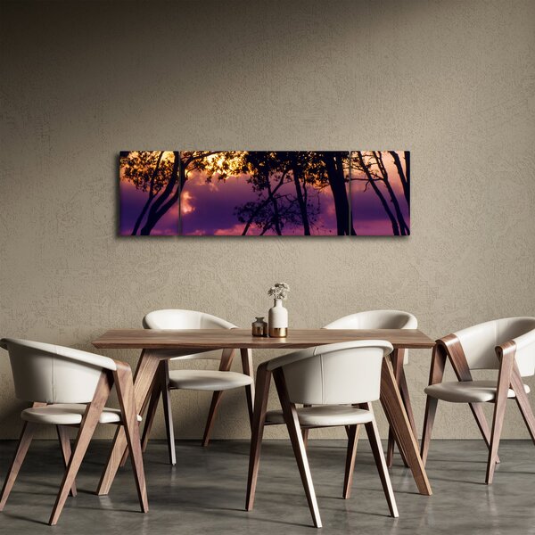 Obraz - Stromy při západu slunce (170x50 cm)