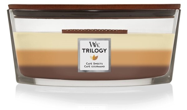 Woodwick Trilogy Café Sweets svíčka loď