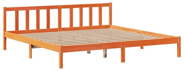 Postel s knihovnou bez matrace 200 x 200 cm masivní borovice 3321675